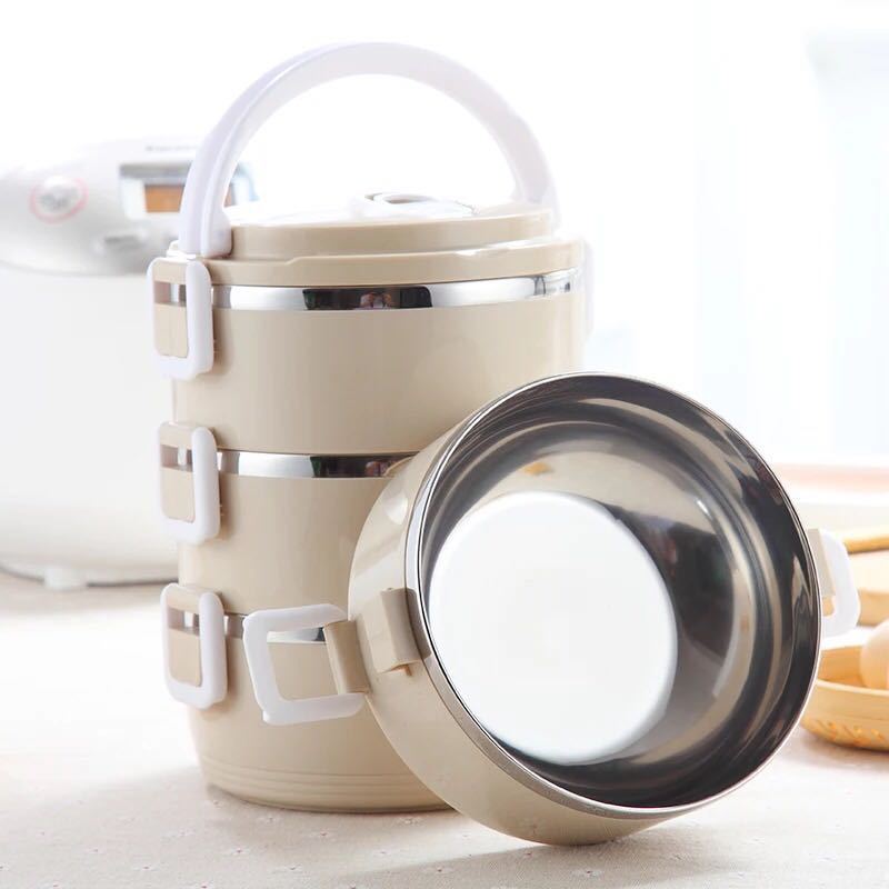 Stainless steel insulated lunch box, student lunch box, multi-layer compartments lunch box, large-capacity fresh-keeping box, sealed box Specification image