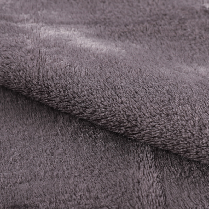 跨境素色毛毯/珊瑚绒剪花/法兰绒双面印细节图