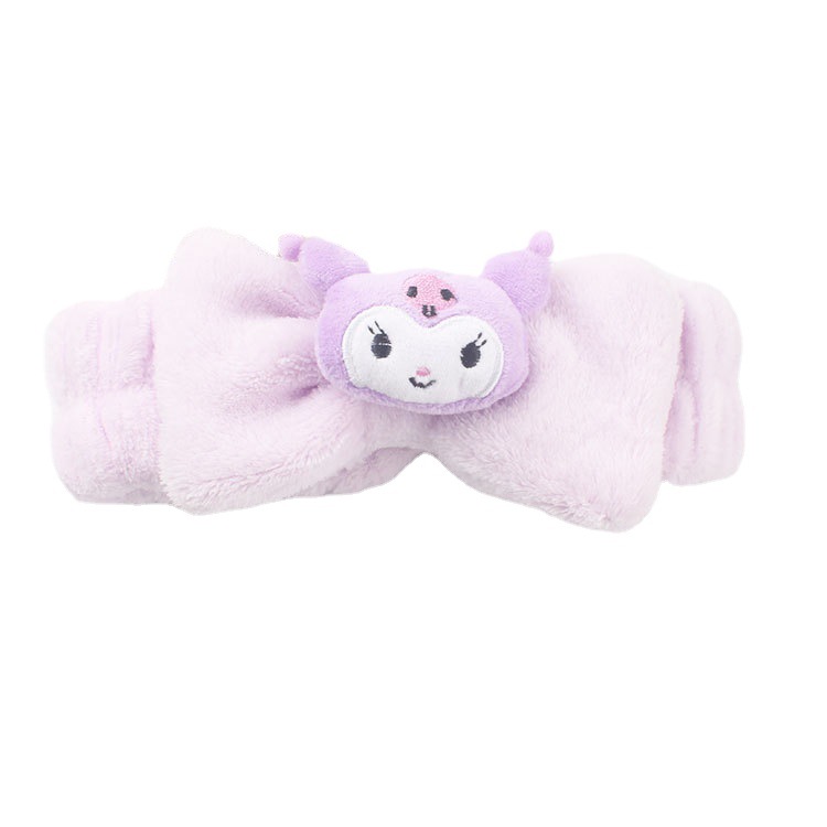 New cute cartoon plush bow hair band, hair accessory, simple facial mask, hair tie, direct batch Item Picture
