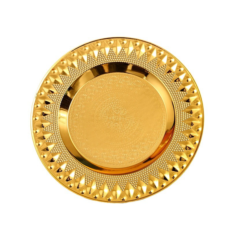 Nordic Gold Cake Plate Home Creative Fruit Plate Snack Plate High-End Luxury Jewelry Tray Snack Plate Item Picture