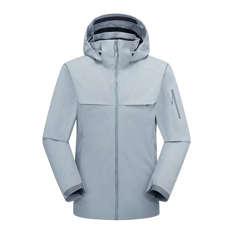 Down jacket, Bird's down windbreaker, men's ski suit, outdoor hooded thick warm coat, classic grocery shopping style, windproof ma Specification image