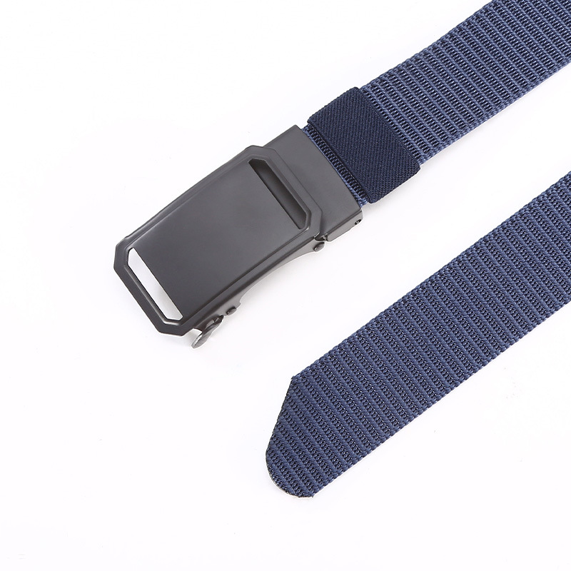 Men's business automatic buckle polyester belt, classic men's canvas polyester durable casual belt wholesale Specification image