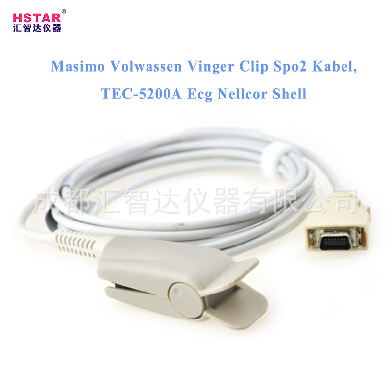 Masimo Volwassen Vinger Clip Spo2 Kabel, TEC-5200A血氧探头线