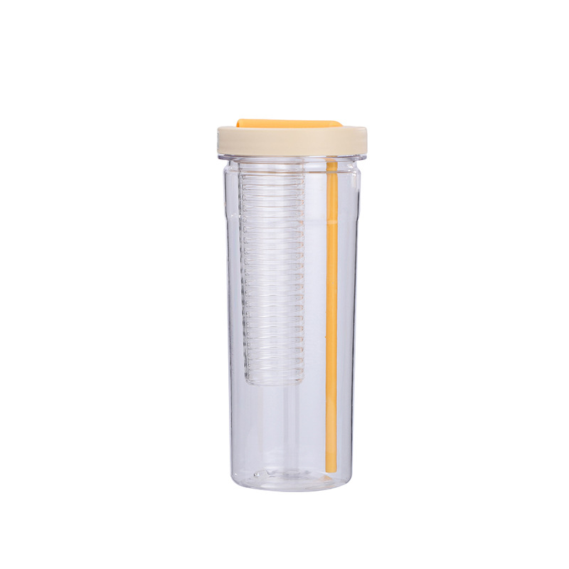Fruit tea straw cup simple large capacity tea water separation plastic cup students men and women portable water cup Item Picture