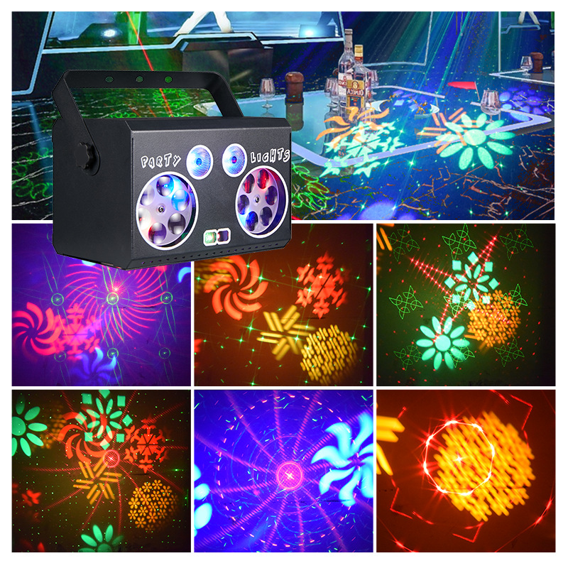 2024 stage lighting, laser lights, party lights, strobe lights, voice-controlled DMX remote control, multi-mode KTV and bar ambient lights details Picture