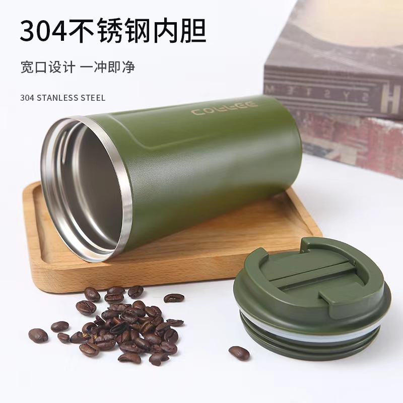 Creative 304 Stainless Steel Coffee Cup Portable Vacuum Double Men's And Women's Casual Cup Business Gift Thermos Cup Wholesale Specification drawing