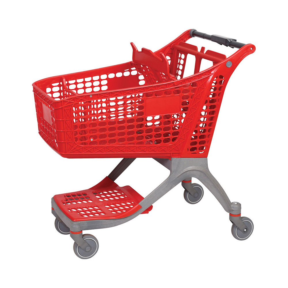 Wholesale 175L all-plastic trolleys, large-capacity new shopping carts, all-plastic shopping carts for direct sales details Picture