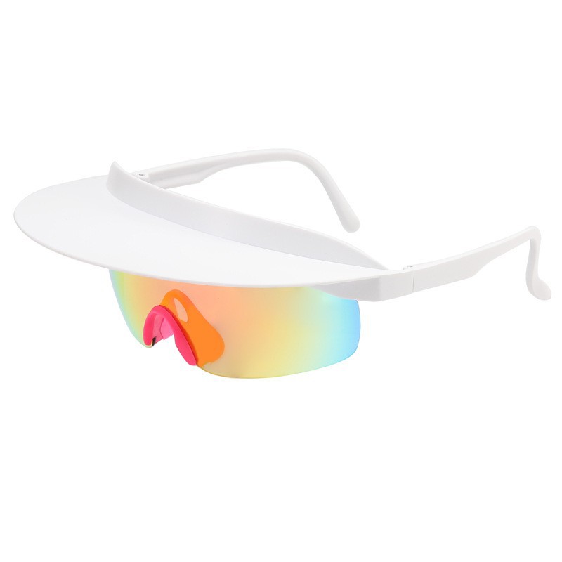 Wholesale of new large-frame cycling glasses for both men and women, fashionable and colorful hats, sunglasses, and personalized brim sunglasses Specification image