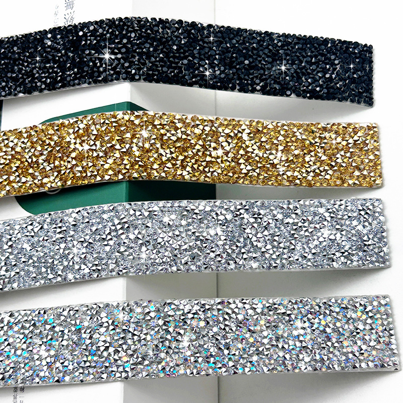 Cross Border Resin Rhinestone Self-Adhesive Hot Melt Adhesive Resin Drill Stick Clothing Shoes Bag Dress Belt Resin Drill Belt Drill Strip Specification drawing