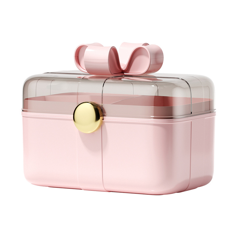 创意双层咕咔防尘收纳盒带盖儿童女孩可爱贴纸家用发饰发卡首饰盒详情图5
