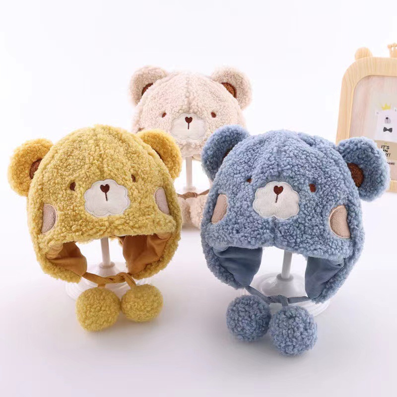 Winter Cute Super Cute Baby Ear Protection Warm Thick Baby Hat Boys And Girls Furry Hat Lei Feng Hat Specification drawing