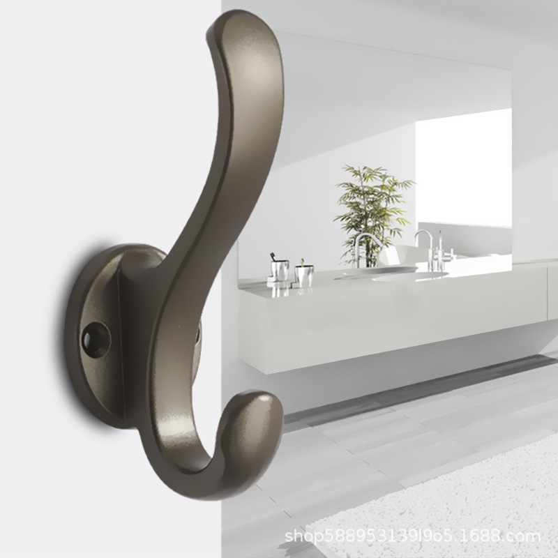 Modern and simple coat hooks with holes for fixing bedrooms, bathrooms, shoe cabinets, kitchen cabinets, black coat and hat hooks for entering and foyer wholesale Specification image