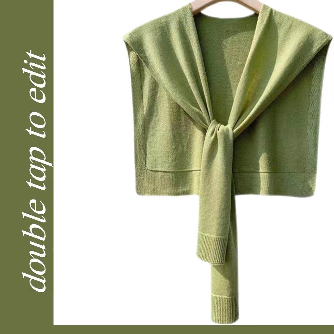 Spring And Autumn Knitted Shawl With Female Fashion Fashion High-Grade Temperament On The Shoulder Green Summer With Skirt Neck Protection Specification drawing