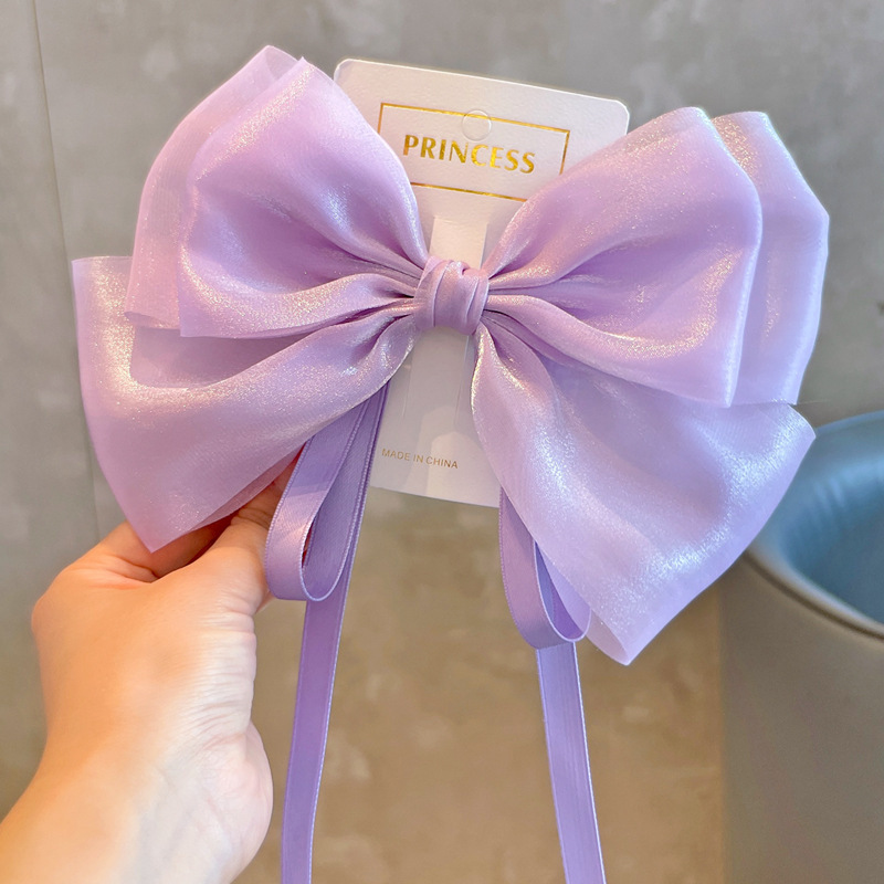 Ribbon super fairy Chinese trend bow, girls' ribbon hair clip, top clip, high-end children's hair accessories, cross-border hair accessories Specification image