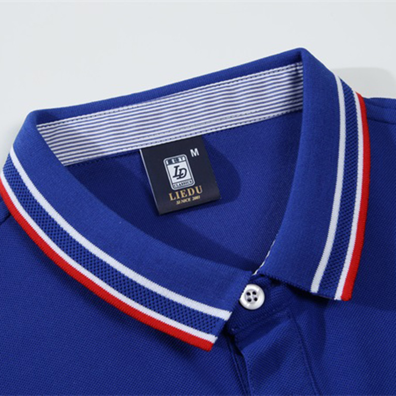 New summer men's lapel Polo shirts are custom-made with logo printing. Corporate short-sleeved cultural T-shirts are custom-embroidered details Picture