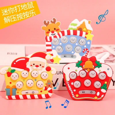 Christmas Whack-A-Mole Halloween Handheld Game Machine Children's Quick Push Machine Decompression Puzzle Toy Key Chain Pendant Huaixing 4455