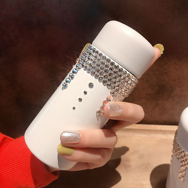 Mini Thermos Cup Rhinestone Cute Small Pocket Portable Water Cup With Diamond Personality 150Ml Lightweight Stainless Steel Female Application Scenario