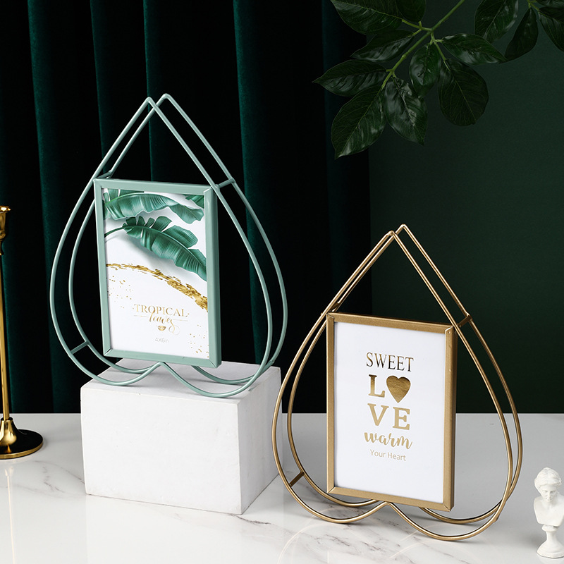 心形玻璃婚纱照相框摆台北欧创意挂墙组合四寸六寸情人节礼物相框.产品图