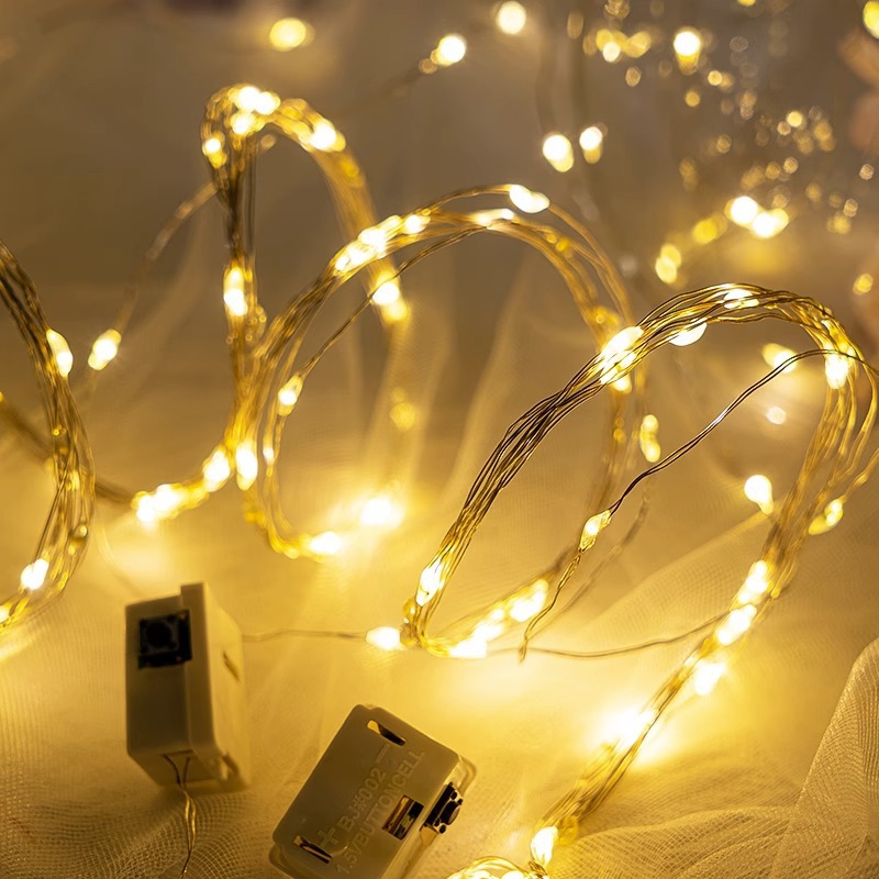Wholesale of led small light strings, copper wire string lights, led light strings, birthday gifts, flower decorations, colored lights, flashing lights details Picture