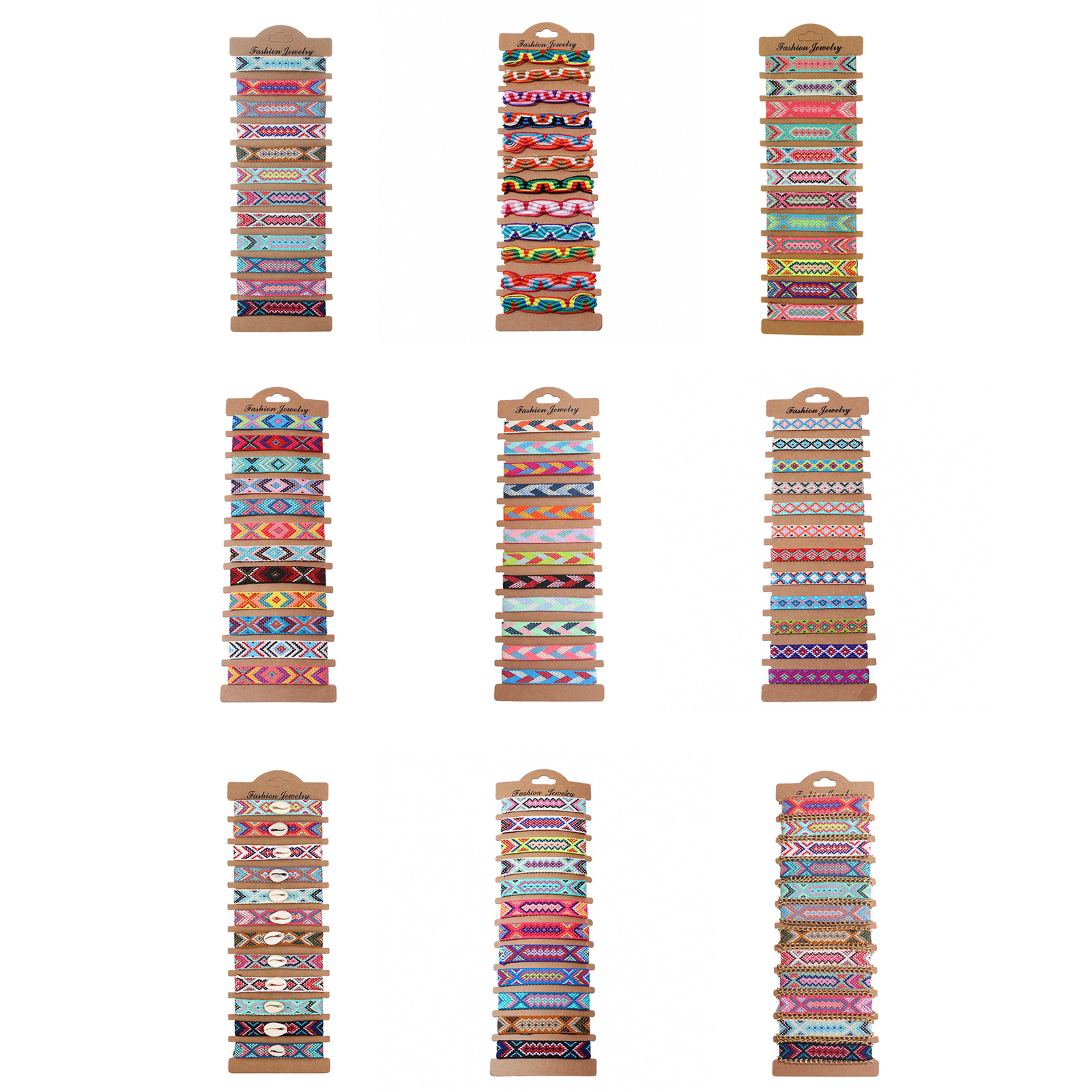 Cross-border European and American Bohemian style woven friendship bracelet women's factory in stock, ethnic style Nepalese bracelet set