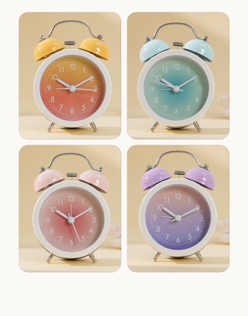 小学生闹钟专用高颜值桌面时钟ins女生电池摆件机械儿童起床神器详情17