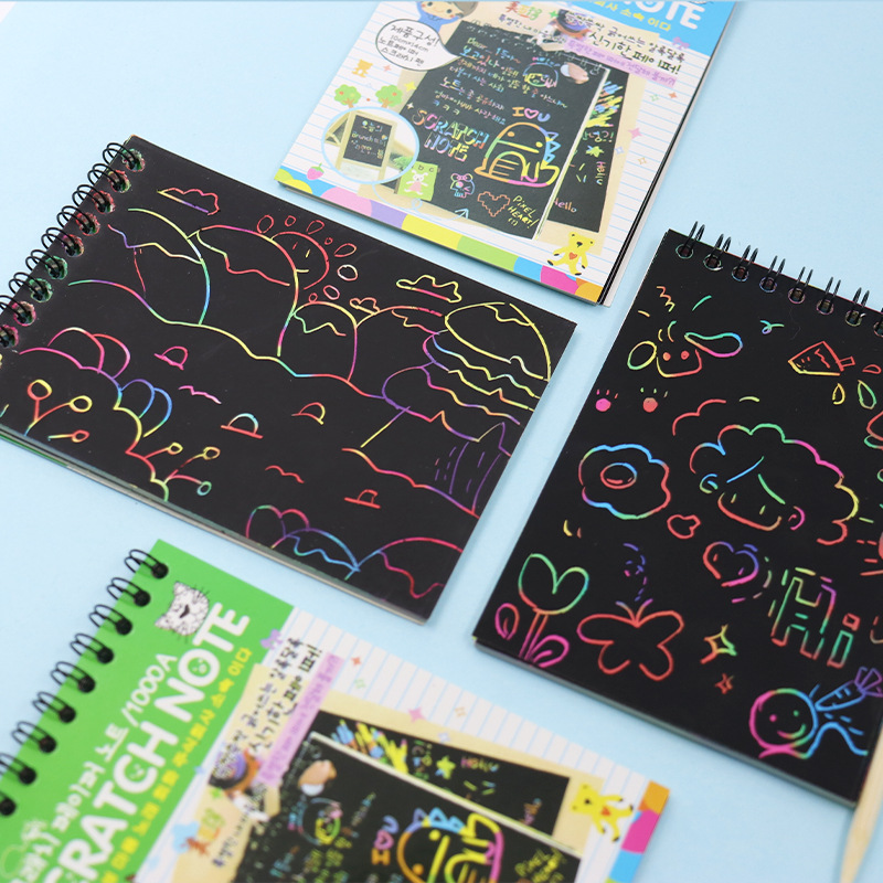Children's Diy Drawing Paper Colorful Graffiti Scratchbook Children's Manual Scratchbook Wholesale Quantity Of Large Free Mail Specification drawing