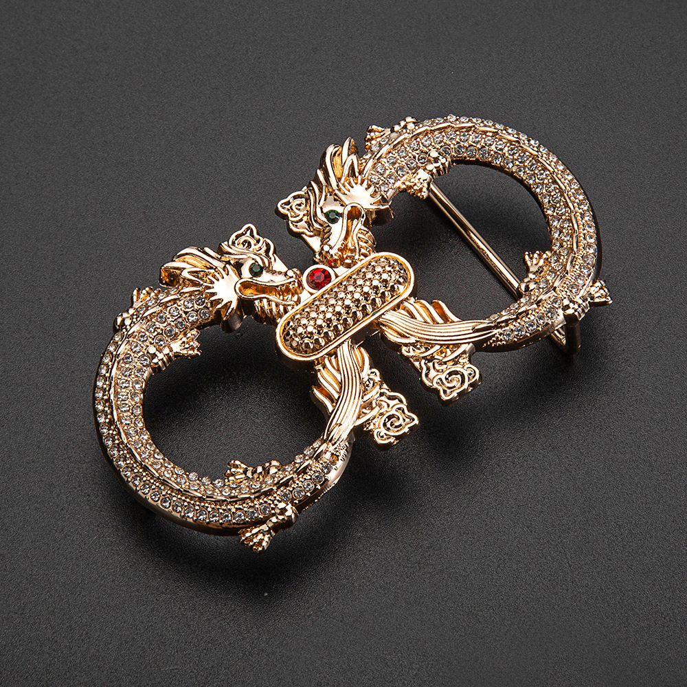 European and American cross-border jewelry figure-eight buckle leather head, figure-eight belt buckle faucet, diamond-point belt buckle, hardware buckle head factory details Picture