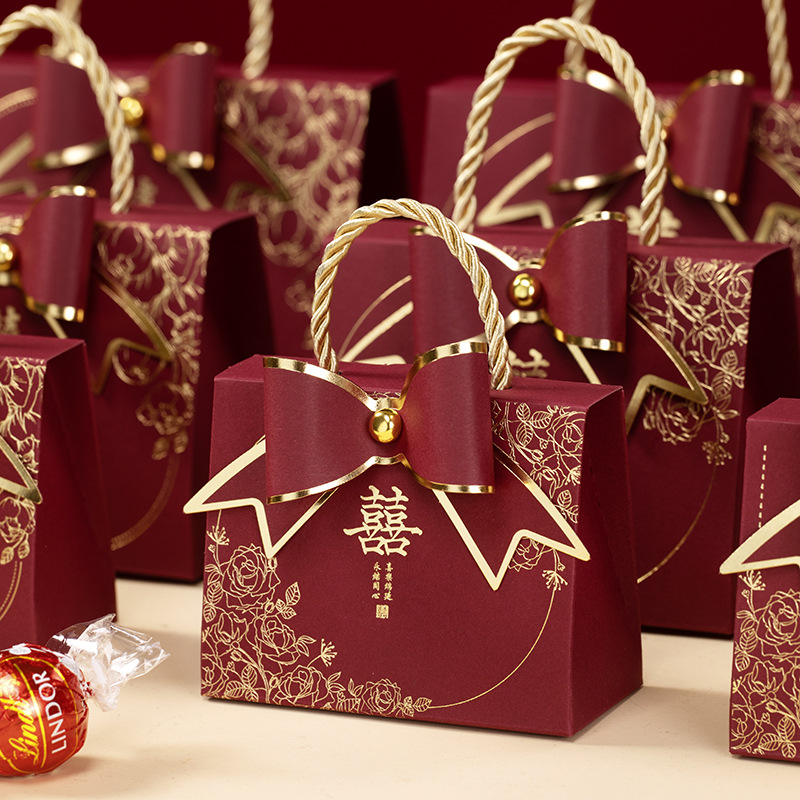 喜糖盒子2024款结婚糖盒婚礼喜糖袋伴手礼复古高级感糖果包装空盒