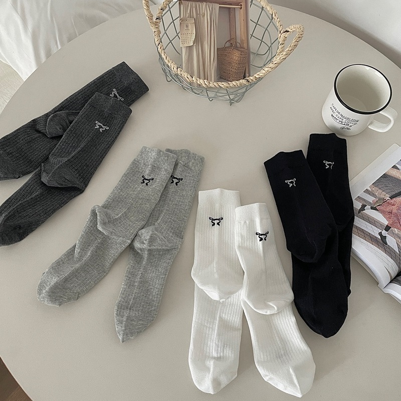 Sock stall, one-piece consignment, miu style, bow, ballet style, pile socks, versatile mid-calf socks for girls, cute girls, Instagram boneless socks, one-piece consignment details Picture