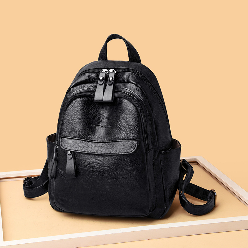 Factory Direct Sales Backpack Women 2024 New Fashion Korean Version Of Everything Single Shoulder Crossbody Fashion Soft Leather Backpack Women details Picture