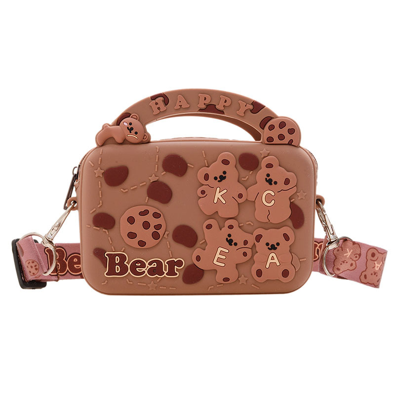 New children's silicone bag crossbody bag, small crossbody bag for boys and girls, cute and fashionable coin purse, trendy children's single-shoulder bag, cartoon silicone bag Item Picture