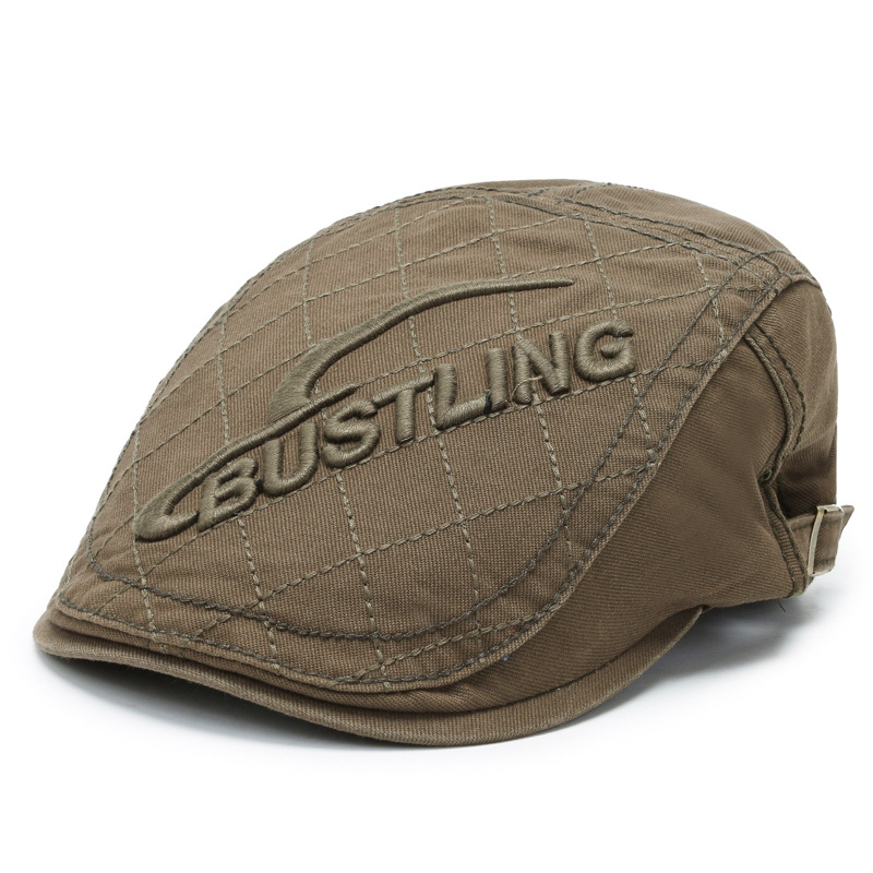 New trendy and fashionable berets from Europe and America with lettered embroidery, men's and women's baseball caps with twill patterns Item Picture