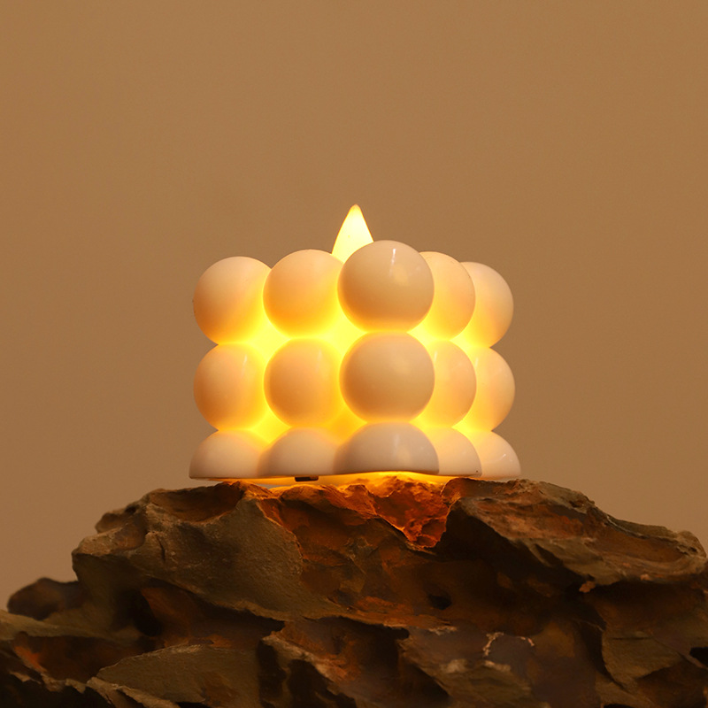 Vinyl Polka Dot Rubik's Cube Electronic Candle Decoration Photo Props To Simulate Led Candle Birthday Party Specification drawing