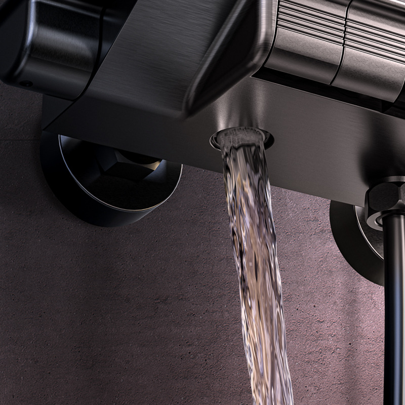 Jun Yu Piano Key Gun Gray Intelligent Digital Display Constant Temperature Rain Shower Set Shower Shower Shower Shower Item Picture