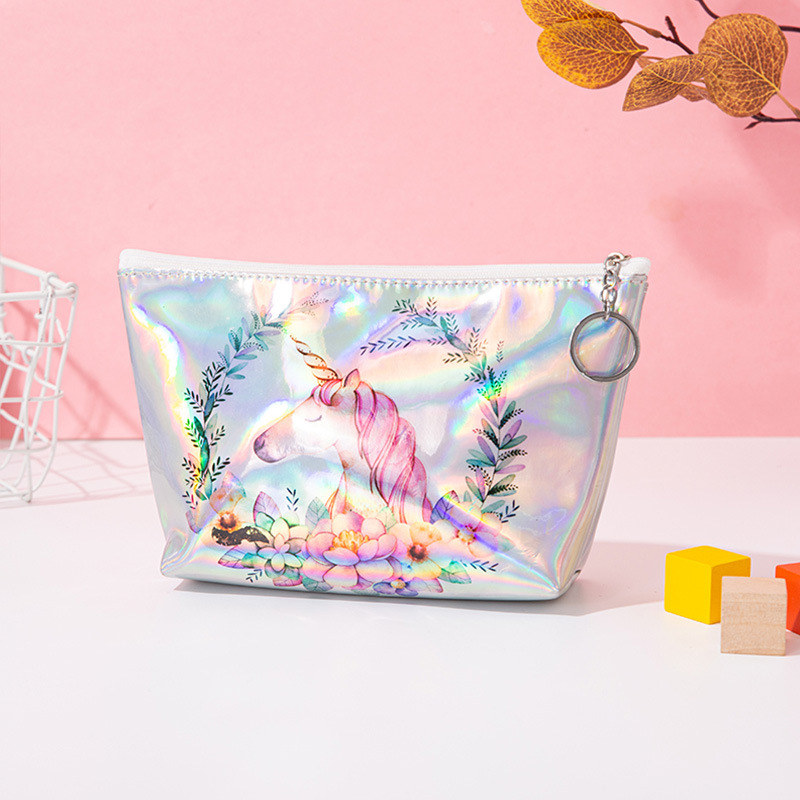 New fresh and cute little makeup bag, coin purse, large-capacity zipper, waterproof girls' sanitary napkin storage bag Specification image