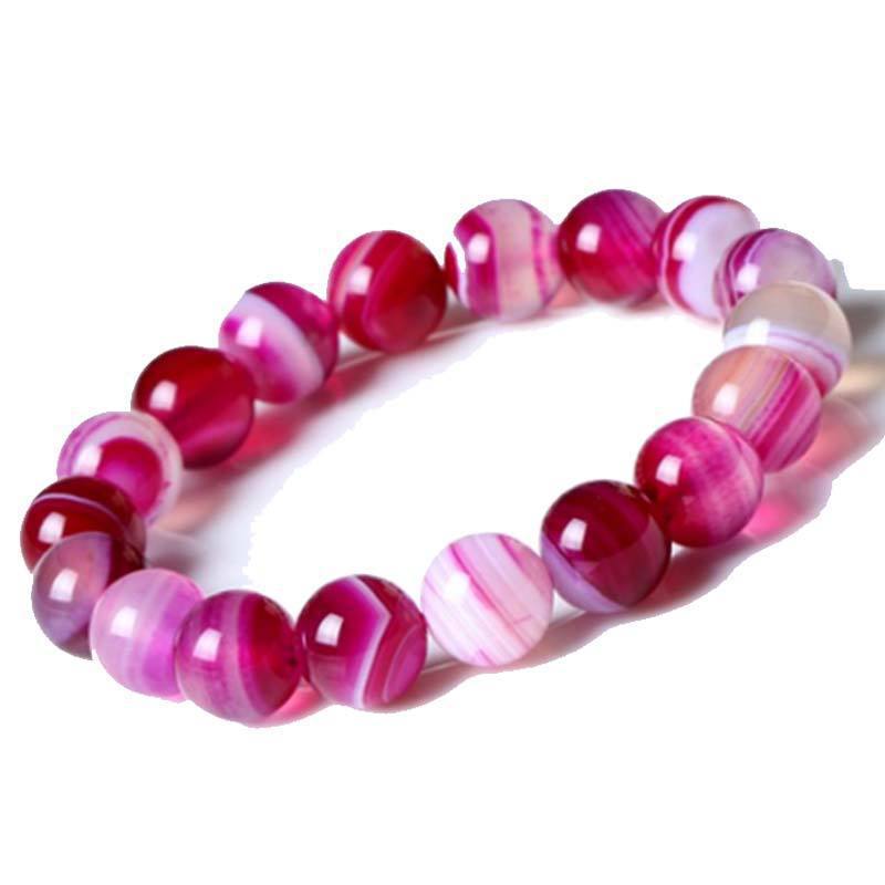Natural gold thread red chalcedony agate bracelet, simple men's and women's single-circle round bead 6-12mm bracelet manufacturer batch Item Picture