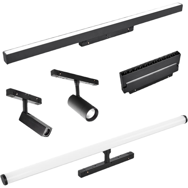 磁吸轨道灯4白底实物图