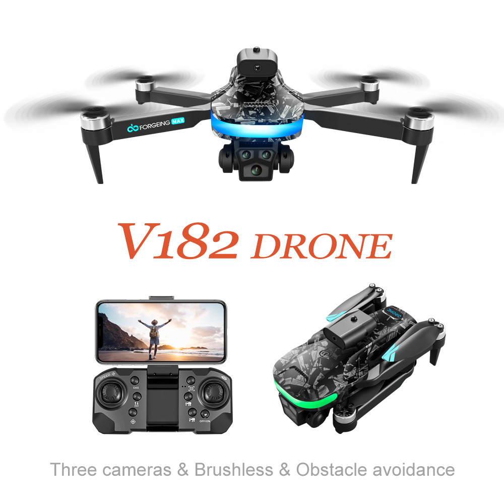 Cross-Border New V182 Drone Three Camera Aerial Photography Aircraft Long Endurance Remote Control Aircraft Foreign Trade Toy Drone Item Picture