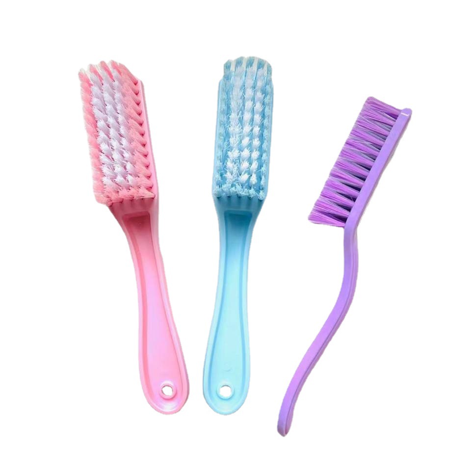 0121 Two-color long-handled shoe brush, soft-bristled shoe brush, cleaning brush, long-handled shoe brush, Nordic clothing brush, plastic brush, one yuan Item Picture