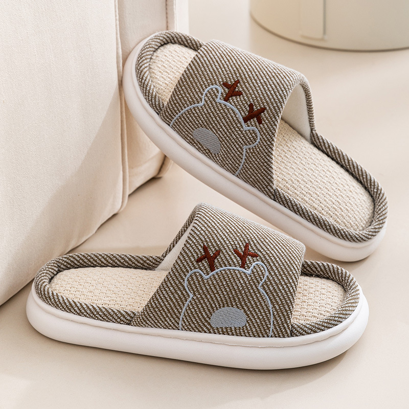 Xinwang primavera otoño niños lino zapatillas mujeres pisar fee sensación plataforma gruesa casa pareja algodón lino zapatillas frescas verano hombres al por mayor Application Scenario