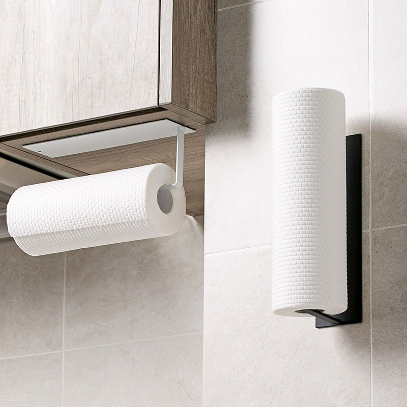 Cabinet roll paper rack plastic wrap storage rack
