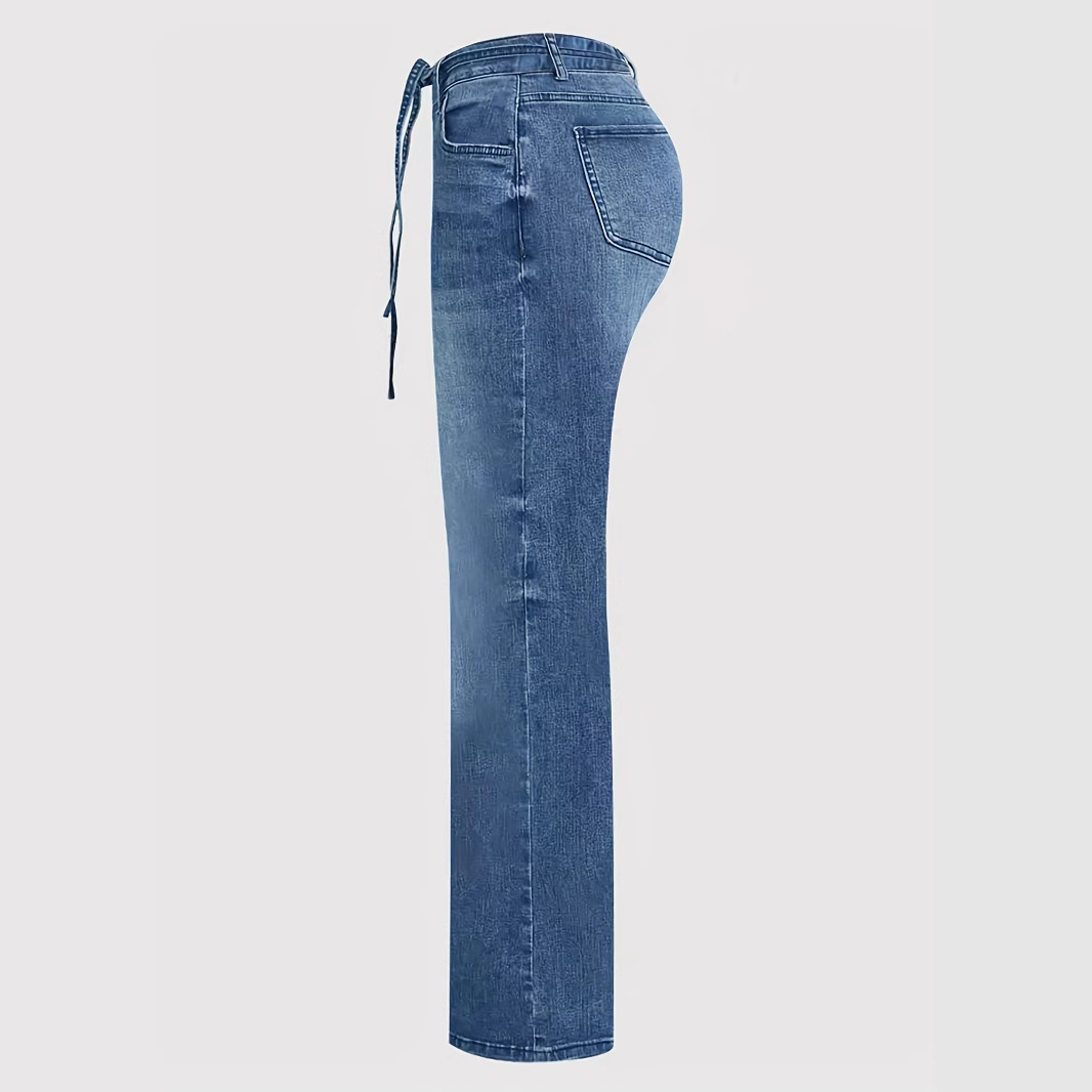 The 2025 new cross-border Amazon bestseller is a wide range of loose, wide-leg jeans for women in Europe and America that are bouncy and versatile Item Picture