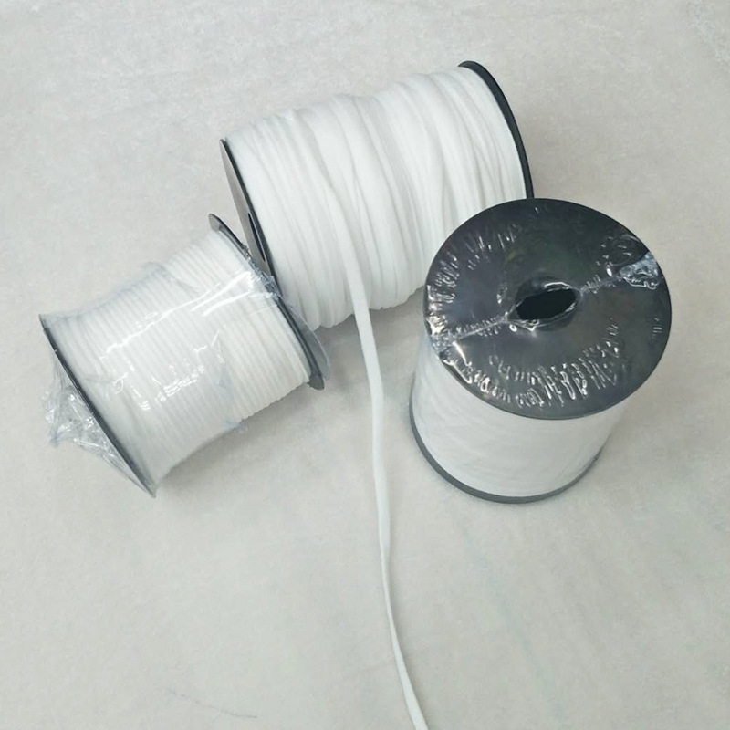 现货3MM 4MM 5MM 6MM卷筒口罩绳锦纶氨纶油芯环保kn95耳带口罩松紧弹力圆扁耳绳厂家直销批发