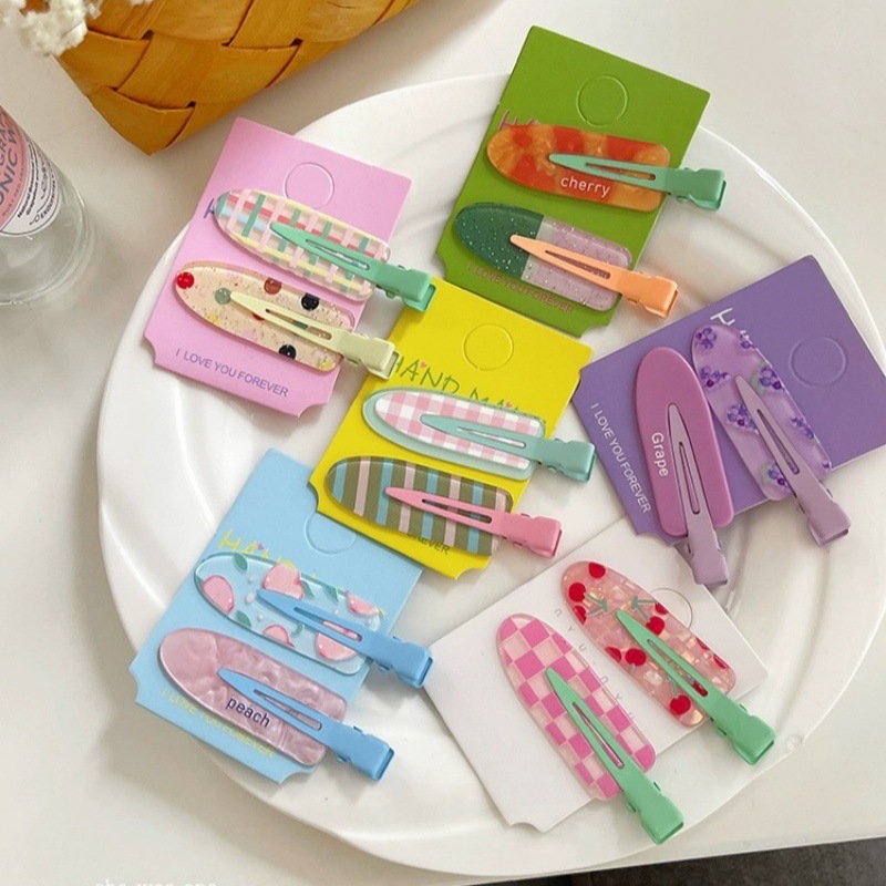 Spring Juice Hair Clip Women's Hair Clip Cute New Side Fringe Clip Internet Red Makeup Duck Beak Clip Headpiece