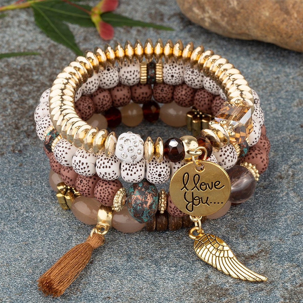B0038 New Bohemian bracelet Creative women's jewelry, tassel multi-layer beaded bracelet, fashionable jewelry Specification image