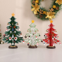 唯尊圣诞节圣诞装饰品桌面圣诞树摆设迷你圣诞树木质摆设橱窗摆件