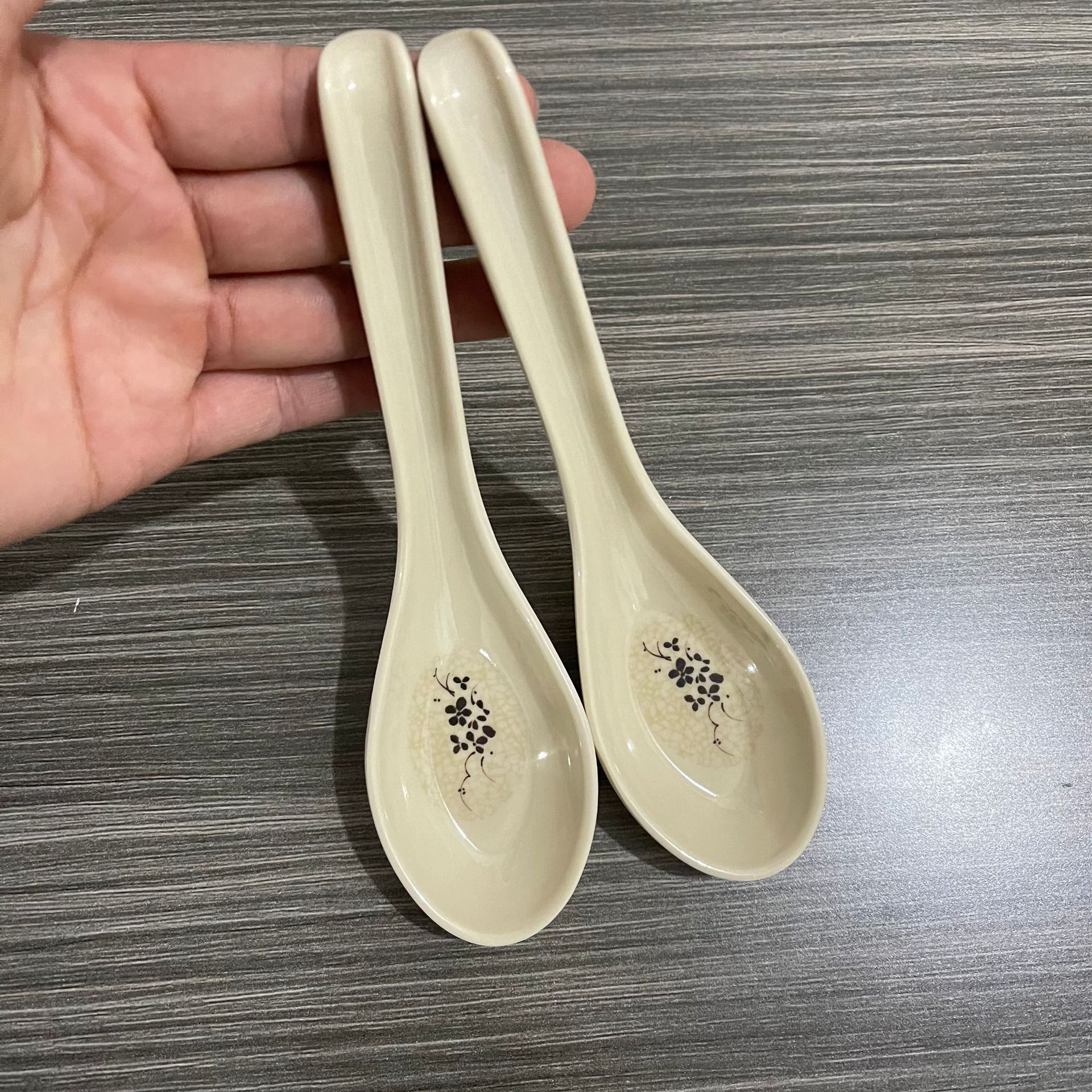125 lotus flower spoon, Melamine spoon, long-handled spoon with hook, flat-bottomed spoon, spicy hot pot spoon, soup spoon, spoon, one yuan supply Item Picture