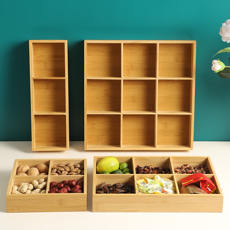 Bamboo hot pot nine-square grid plate