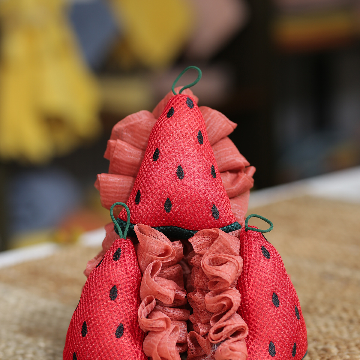 Watermelon Bath Flower Hand Sewn Clean Bath Bath Ball Lovely Double Sided Bath Towel Blister Bath Ball Application Scenario
