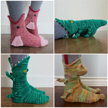 现货爆品Knit Crocodile Socks圣诞针织鳄鱼袜鲨鱼袜子地板保暖袜